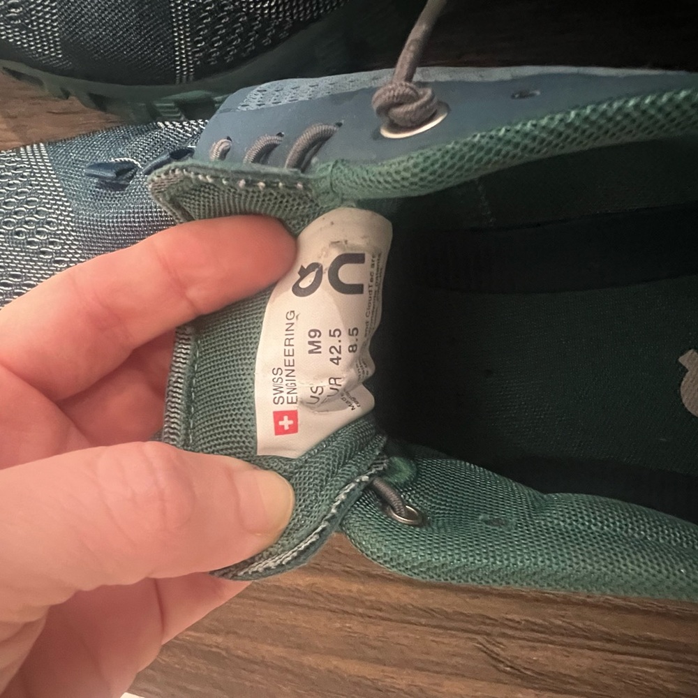 On Running Men's Teal and Navy Athletic Shoes - Picture 4 of 5
